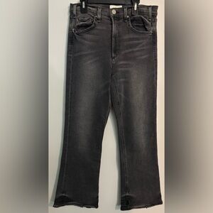 McGuire Womens 29 Cropped Flare Black Denim Jeans 100% Cotton Mid-rise 26 inseam